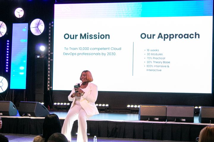 Slide reading Our Mission: to train 10,000 competent Cloud DevOps professionals by 2030